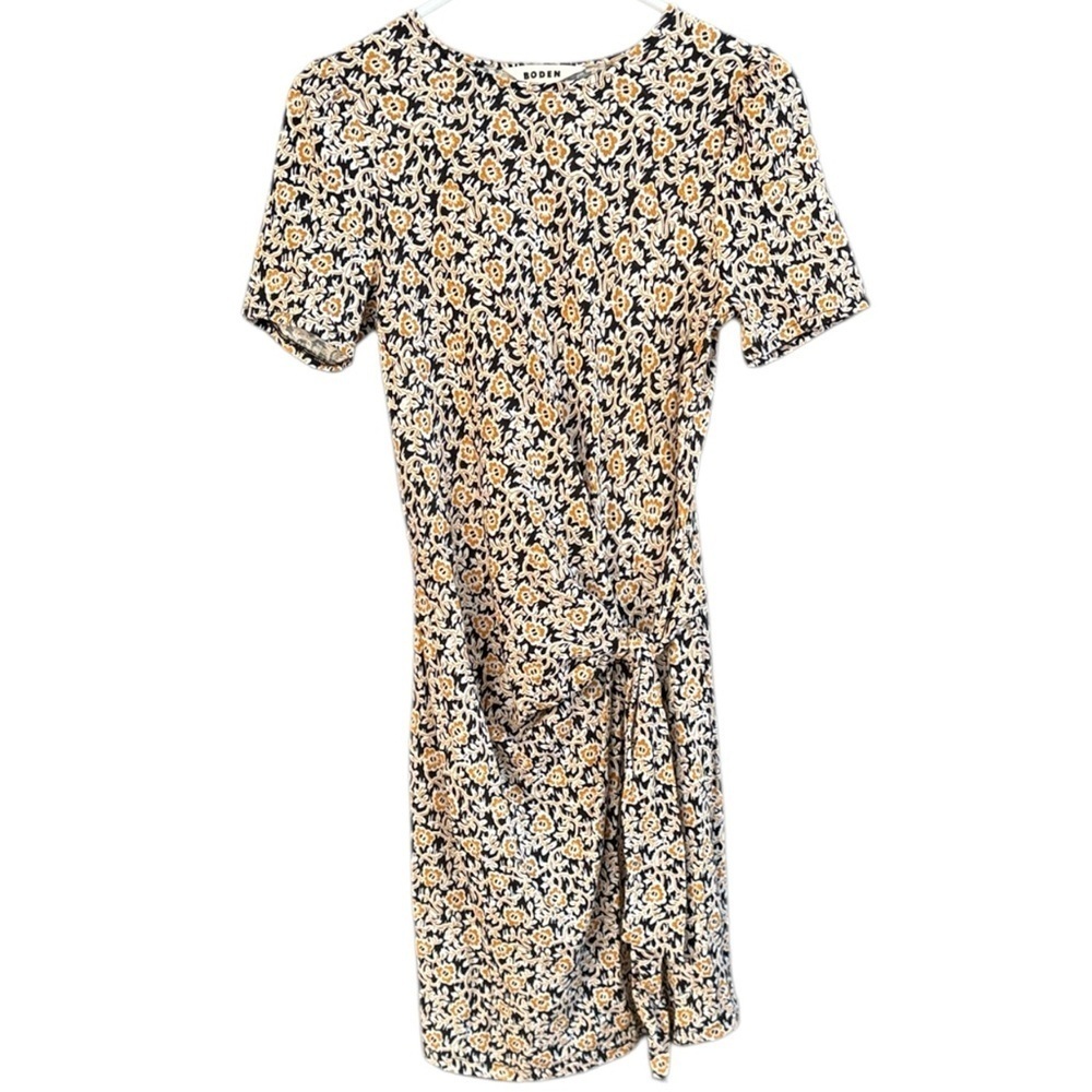 Like New Boden Tie Knot Floral Stretch Jersey Floral Dress Size 6